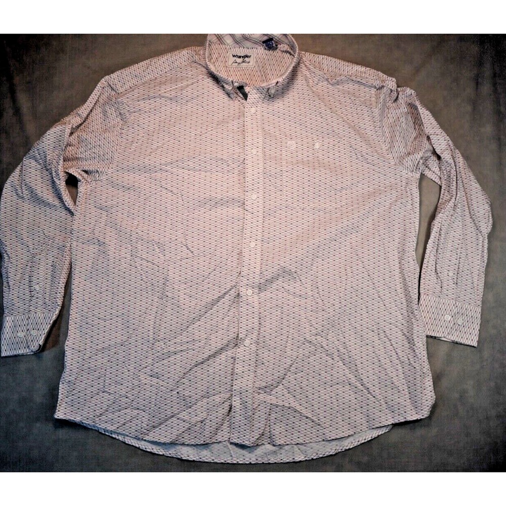 Wrangler George Straight Shirt XXL Geometric Button Down Long Sleeve Cowboy
